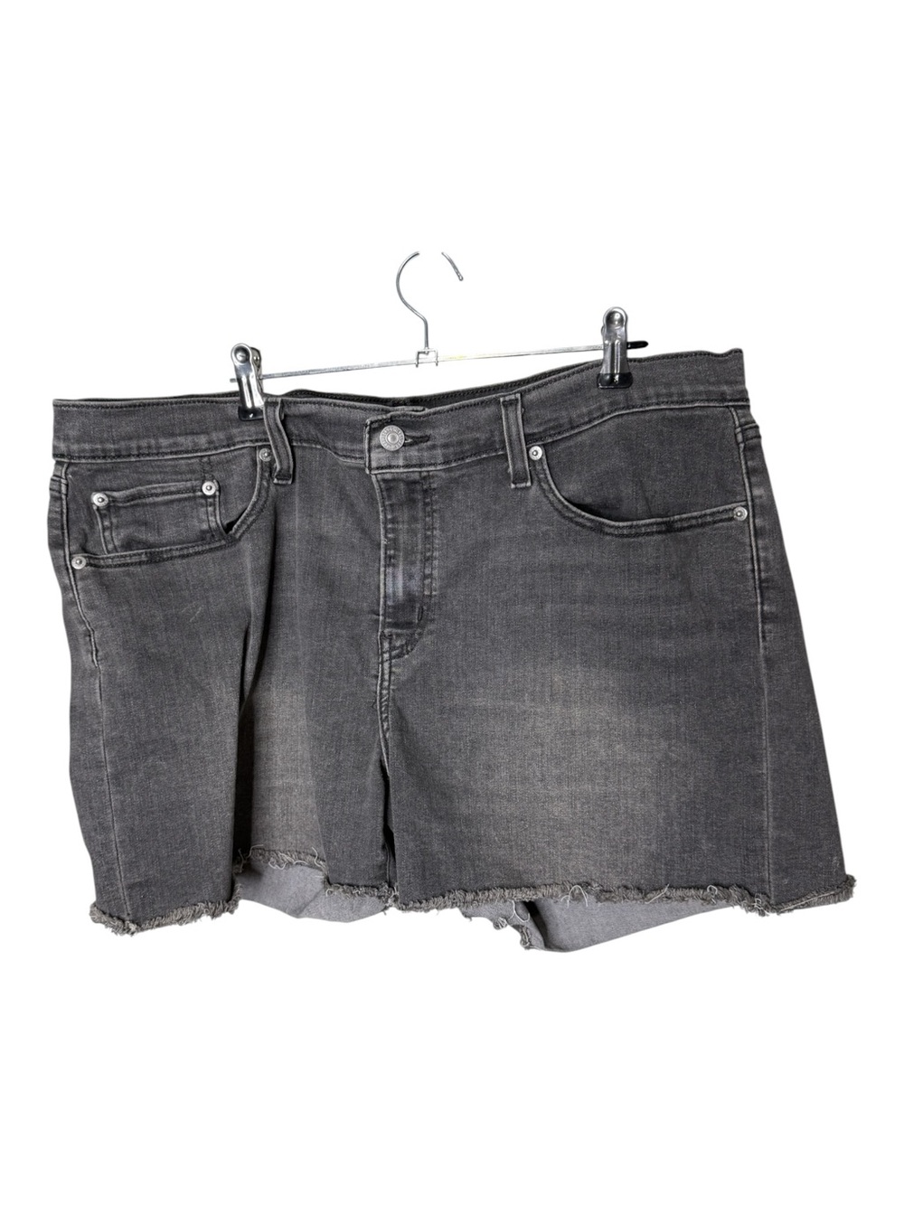 Levi's Women’s Gray Mid Length Denim Jean Shorts Size 34 Raw Hem